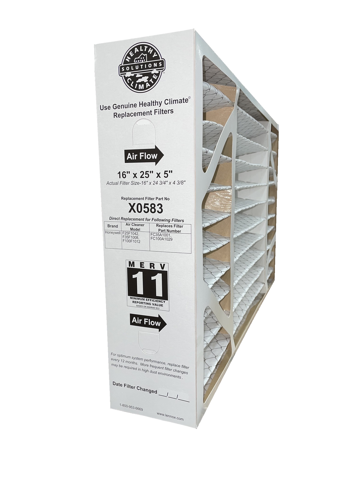 Lennox X0583 16x25x5 MERV 11 Air Filter