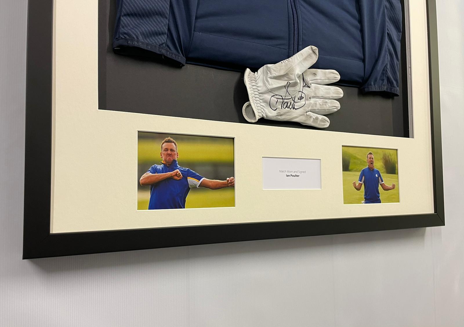 Framing of Golfers signed top and glove