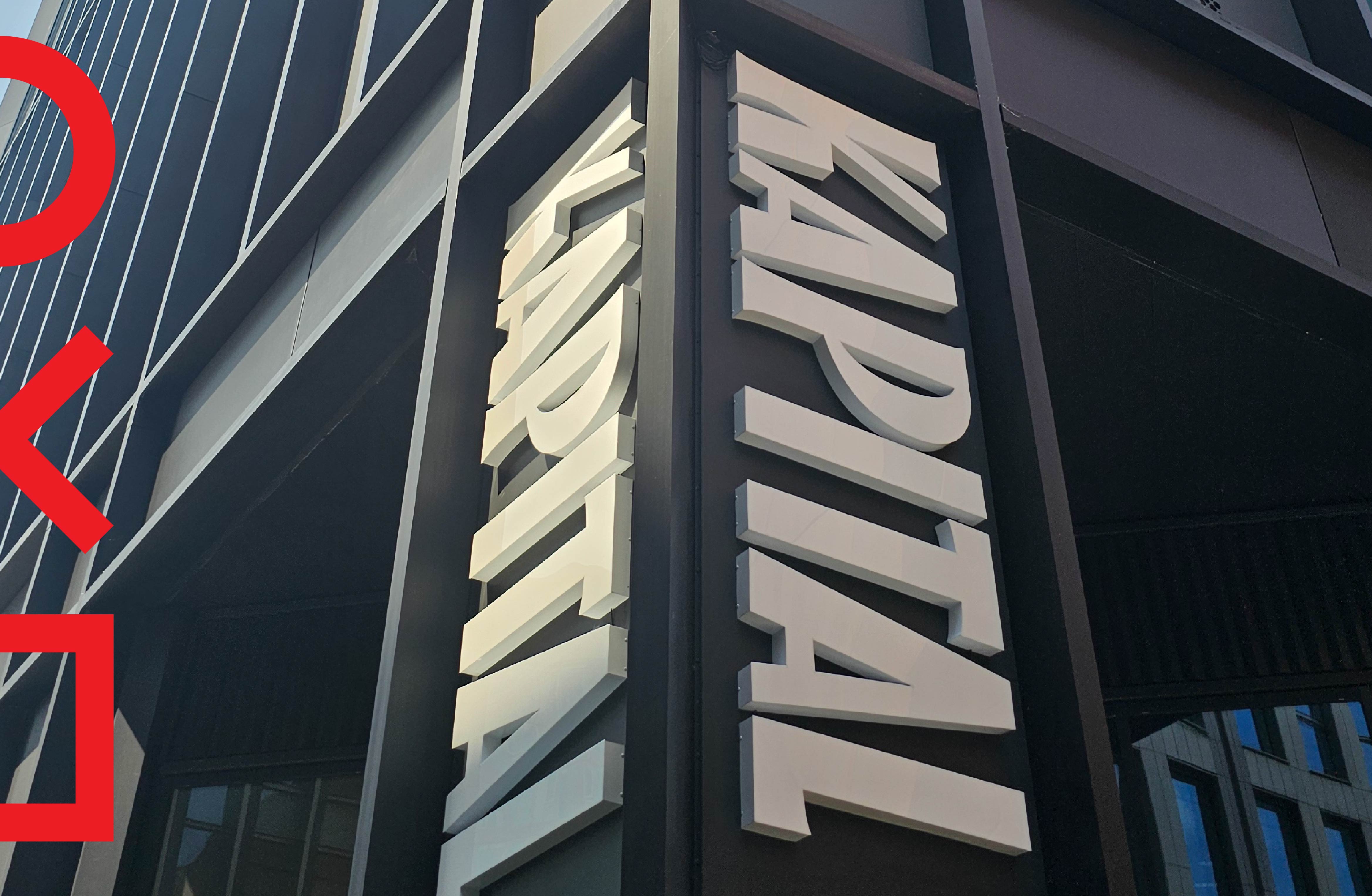 Exterior signage designed to attract customers