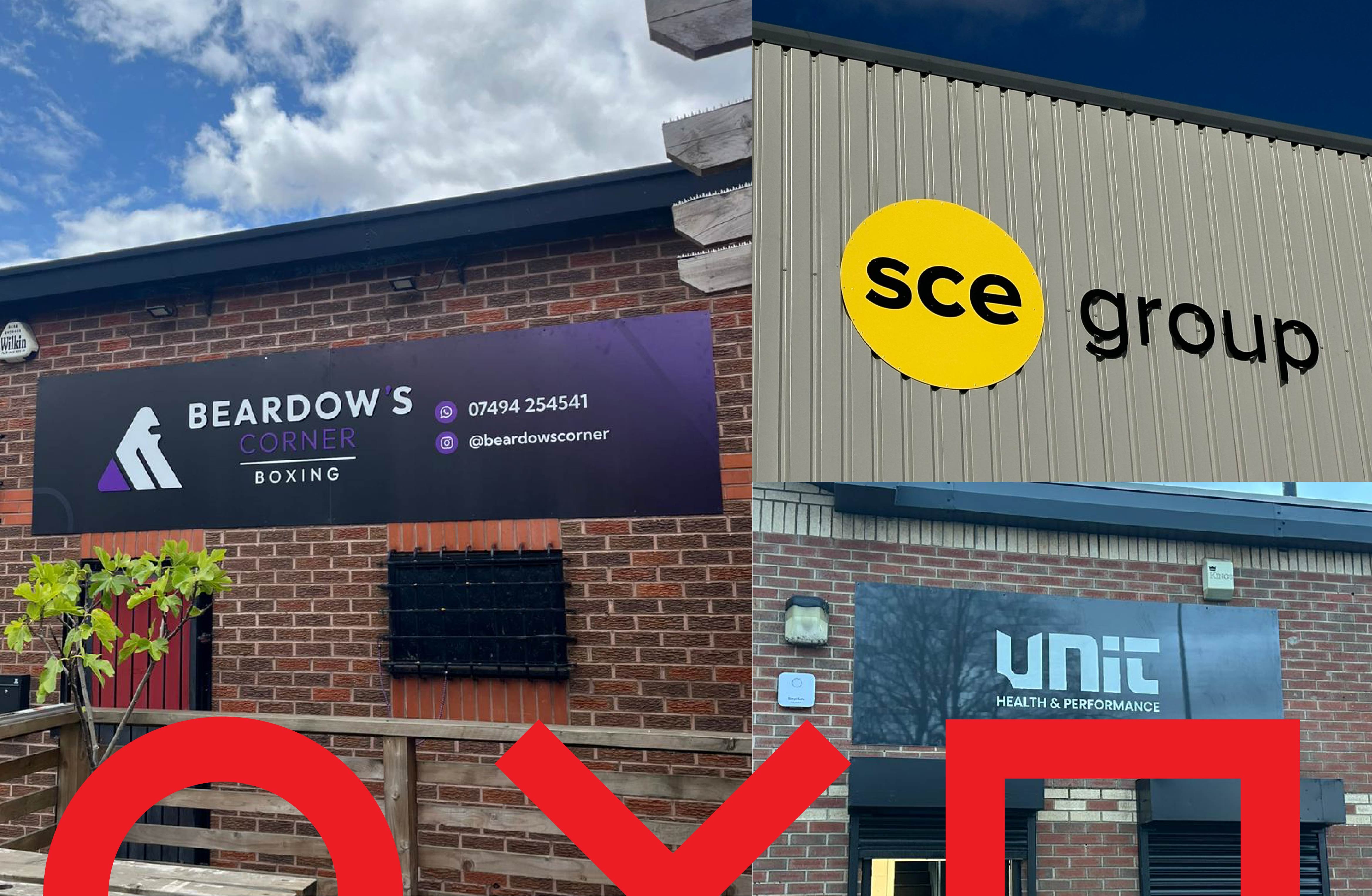 Large format outdoor print signage installation