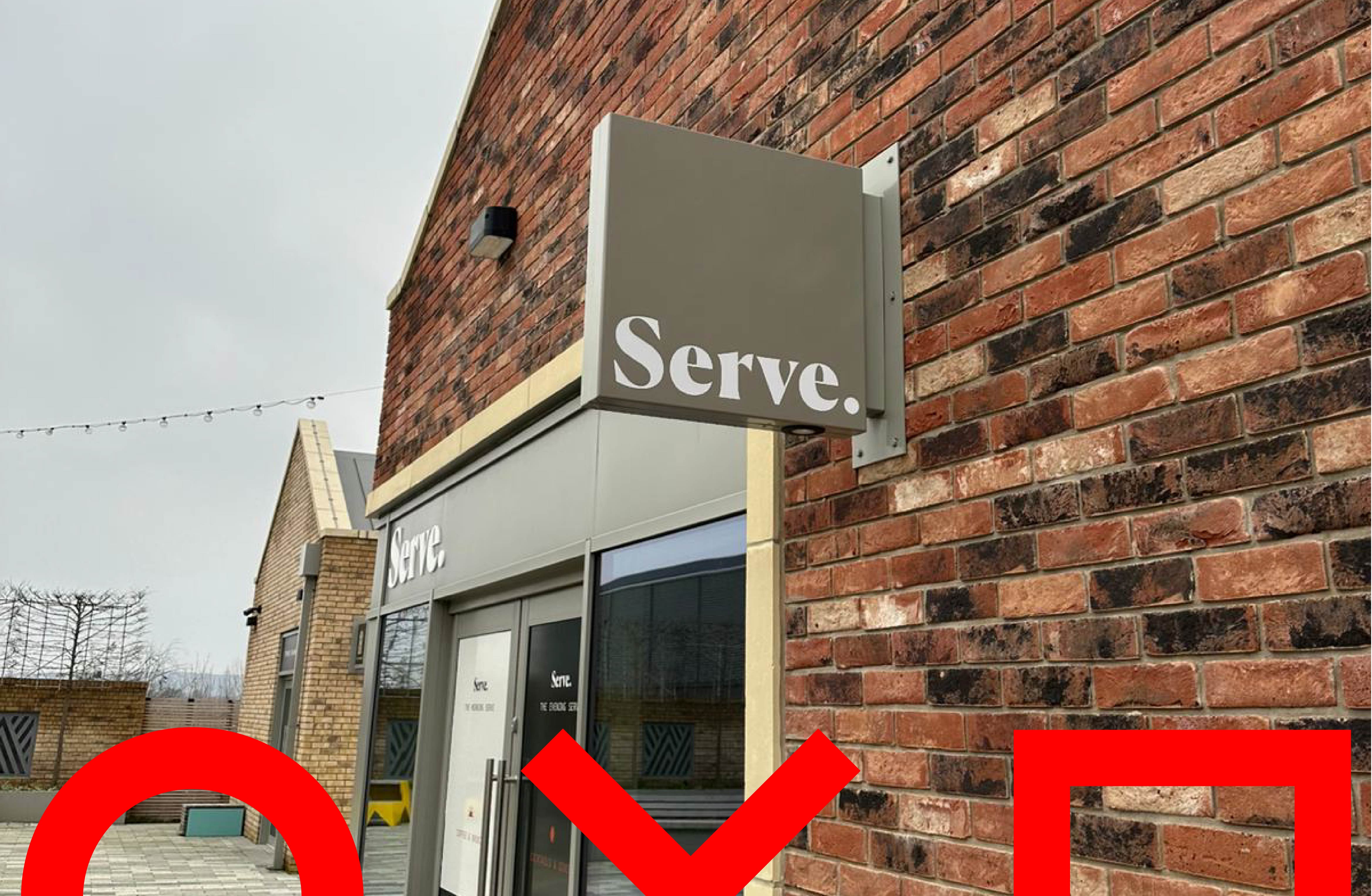 Serve Coffee Waverley storefront signage and window graphics