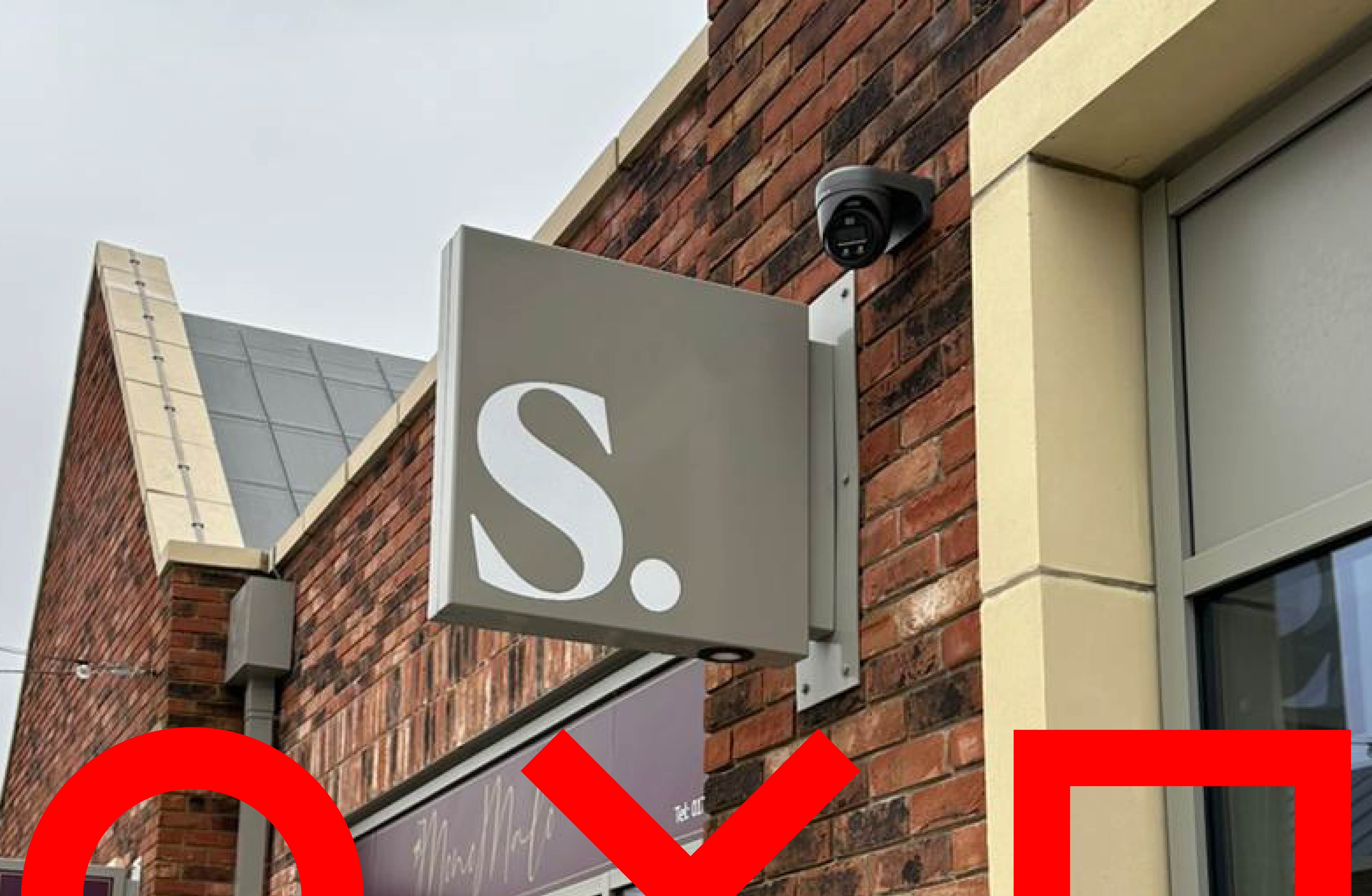 Exterior café signage for Serve Coffee brunch and cocktail venue