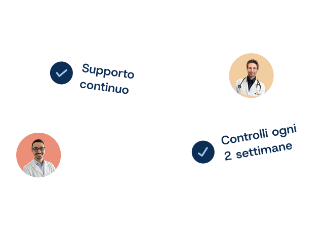 Supporto continuo e controlli ogni due settimane con i professionisti Theia