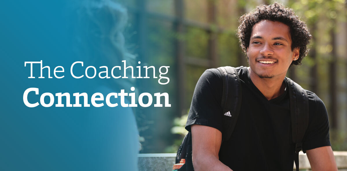 In white, text says The Coaching Connection