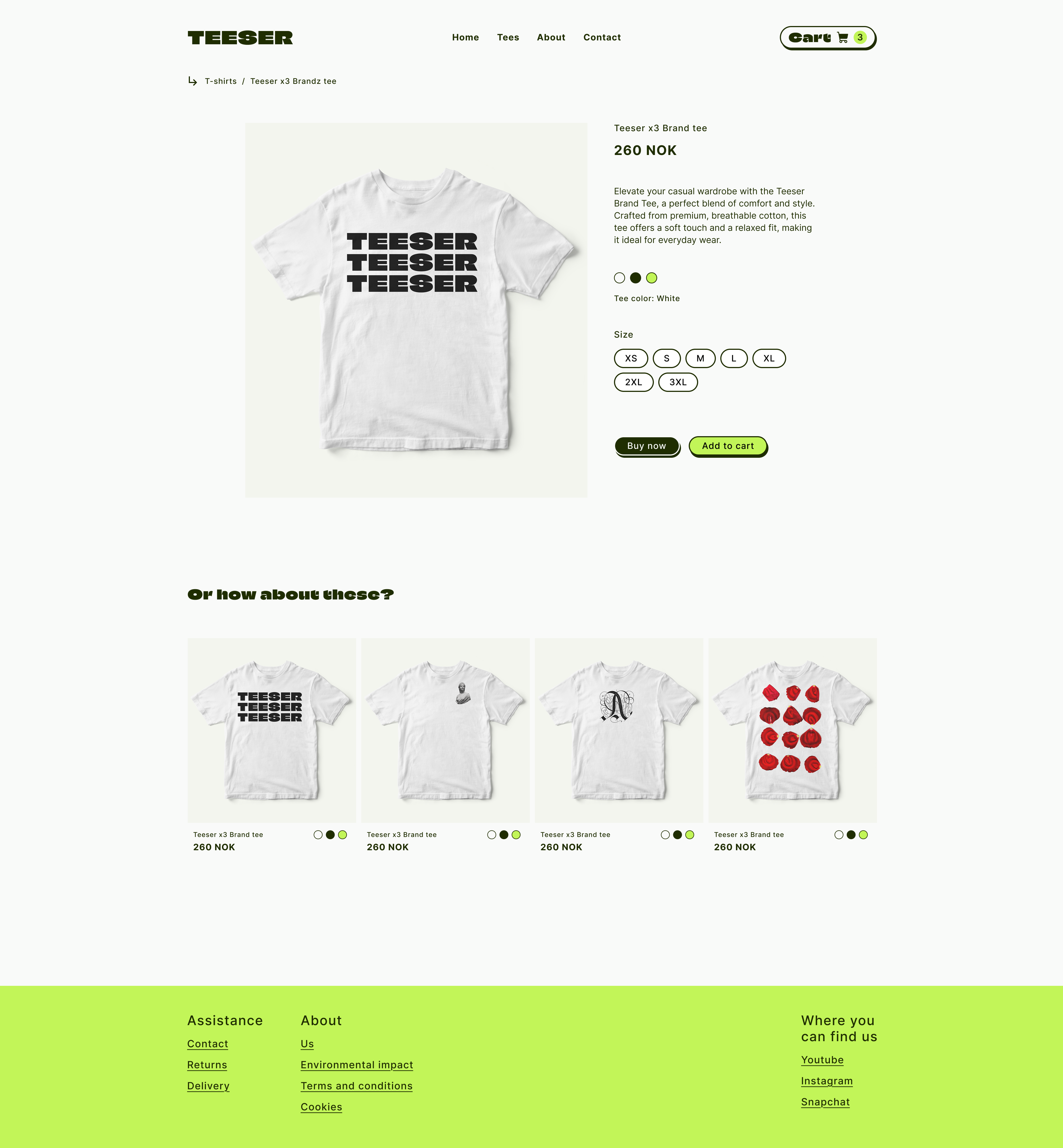 Webshop screenshot product page.