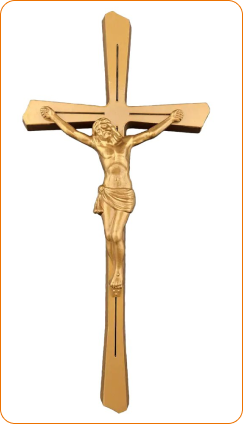 Мідний хрест з Ісусом та позолотою