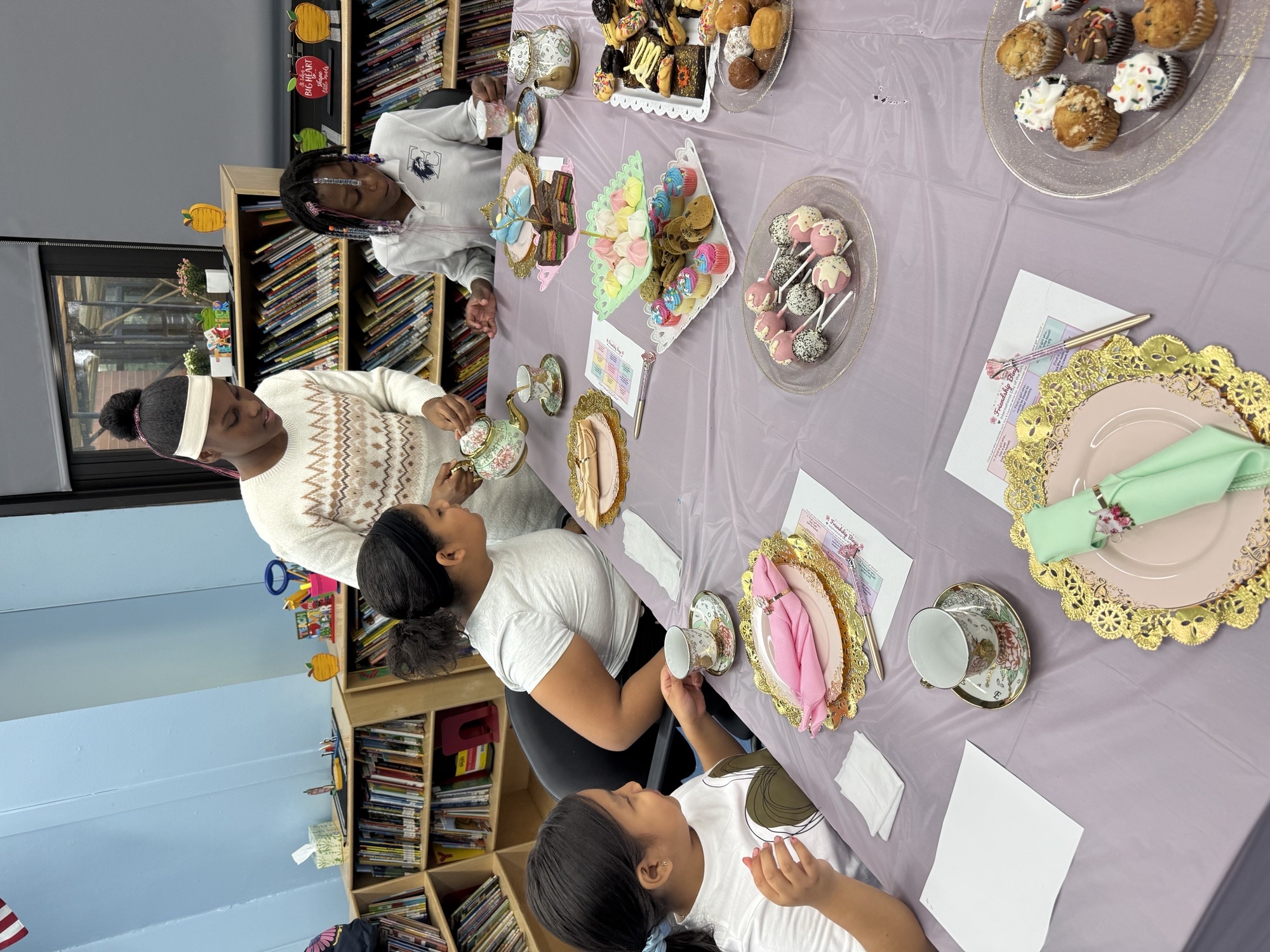 4th and 5th grade girls at the International Girls Day tea party