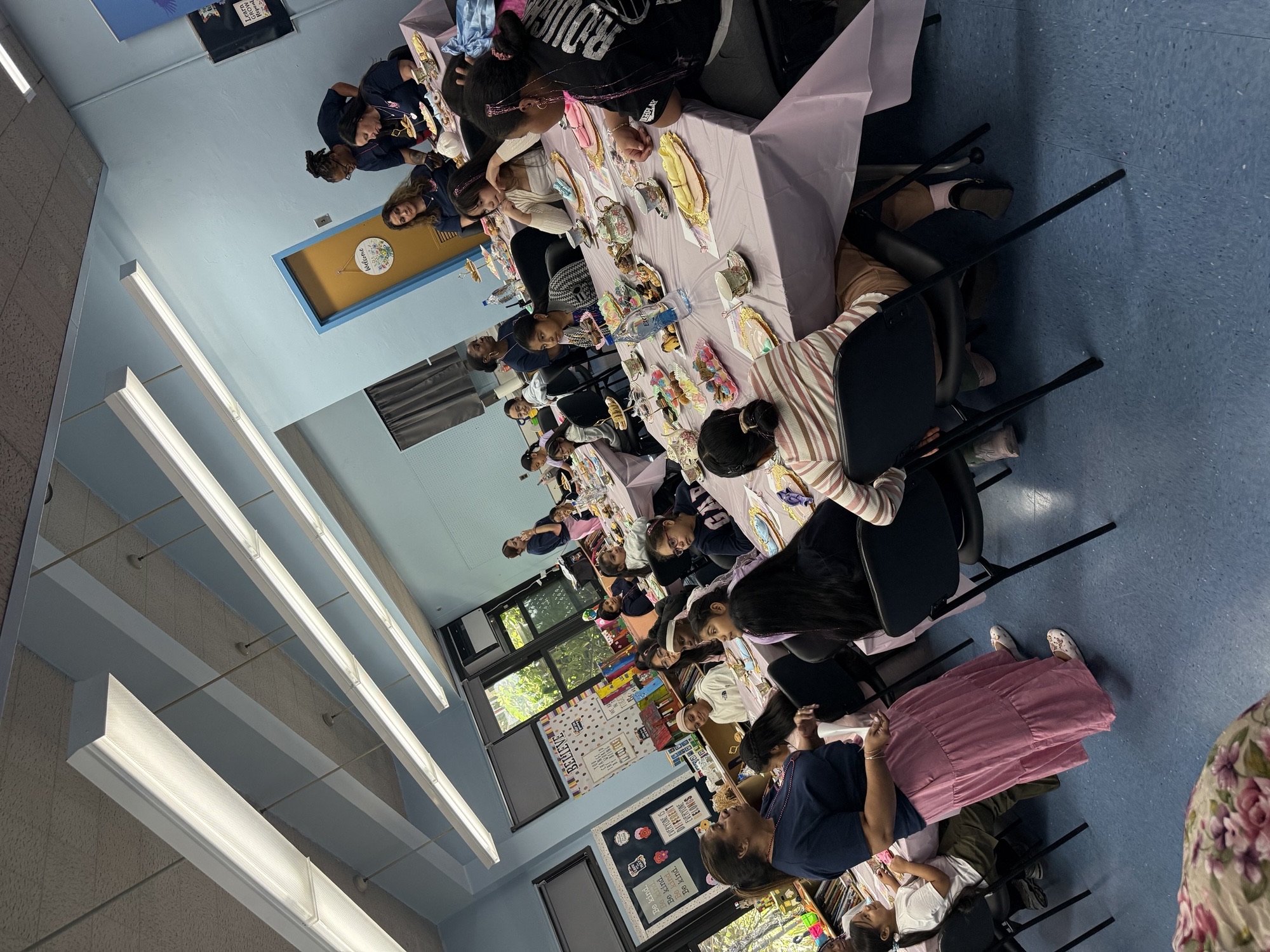 Students sharing treats at the International Girls Day celebration