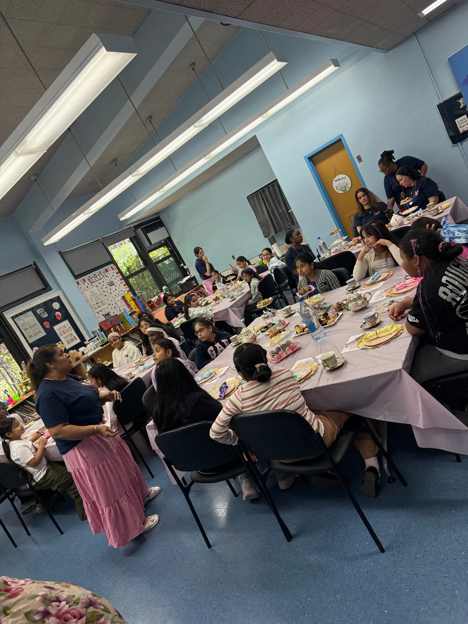 Students sharing treats at the International Girls Day celebration