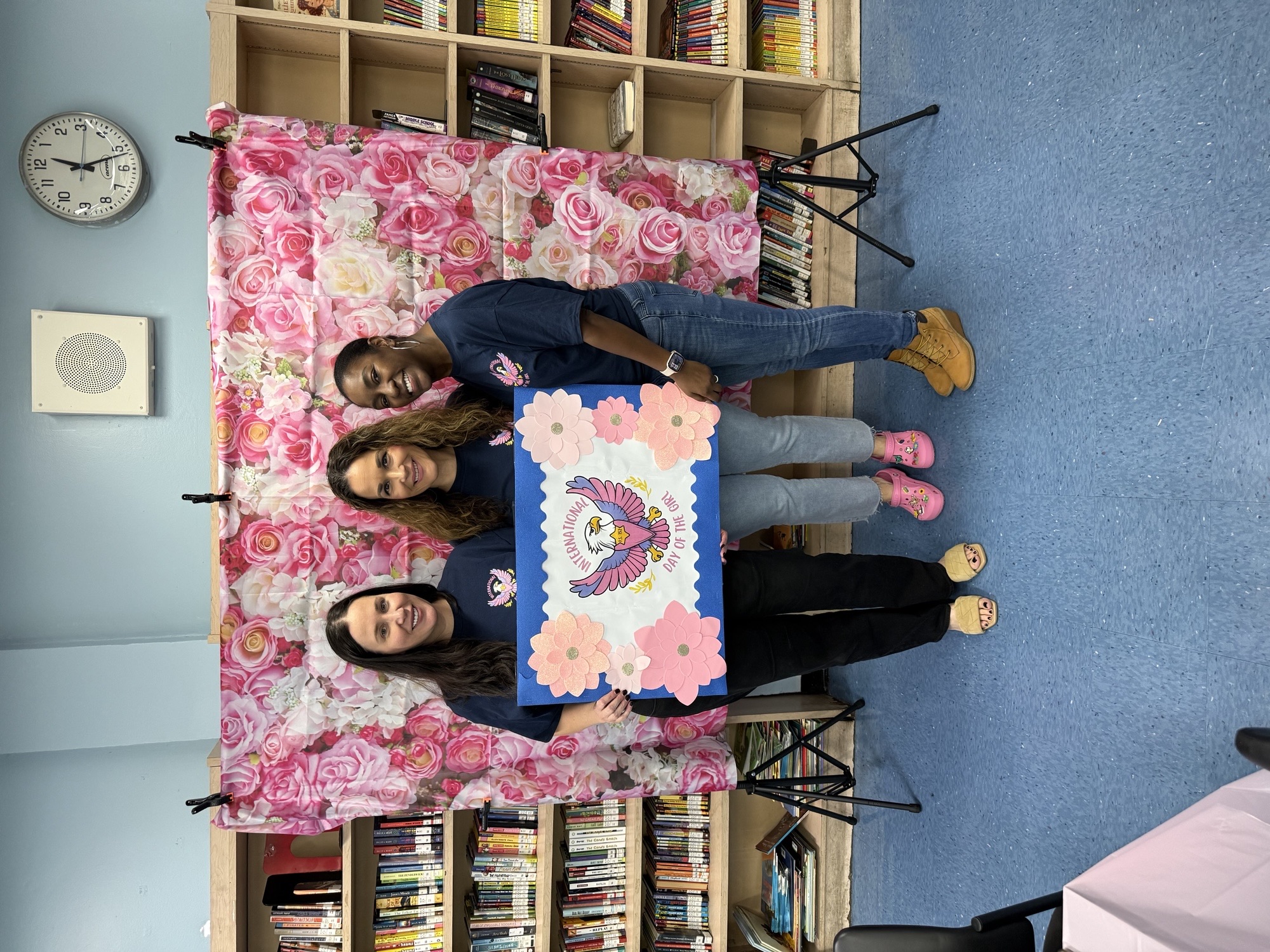 Staff at the International Girls Day tea party