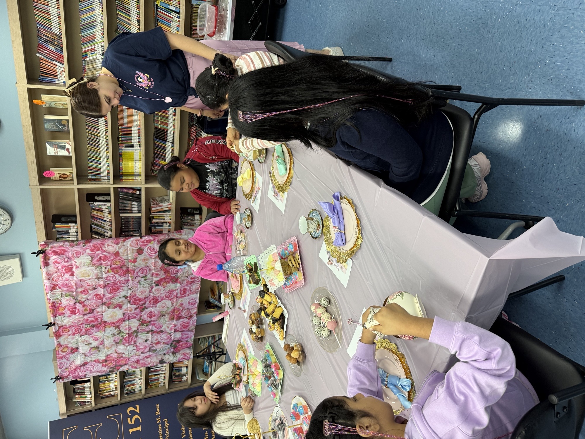 Students enjoying the International Girls Day tea party