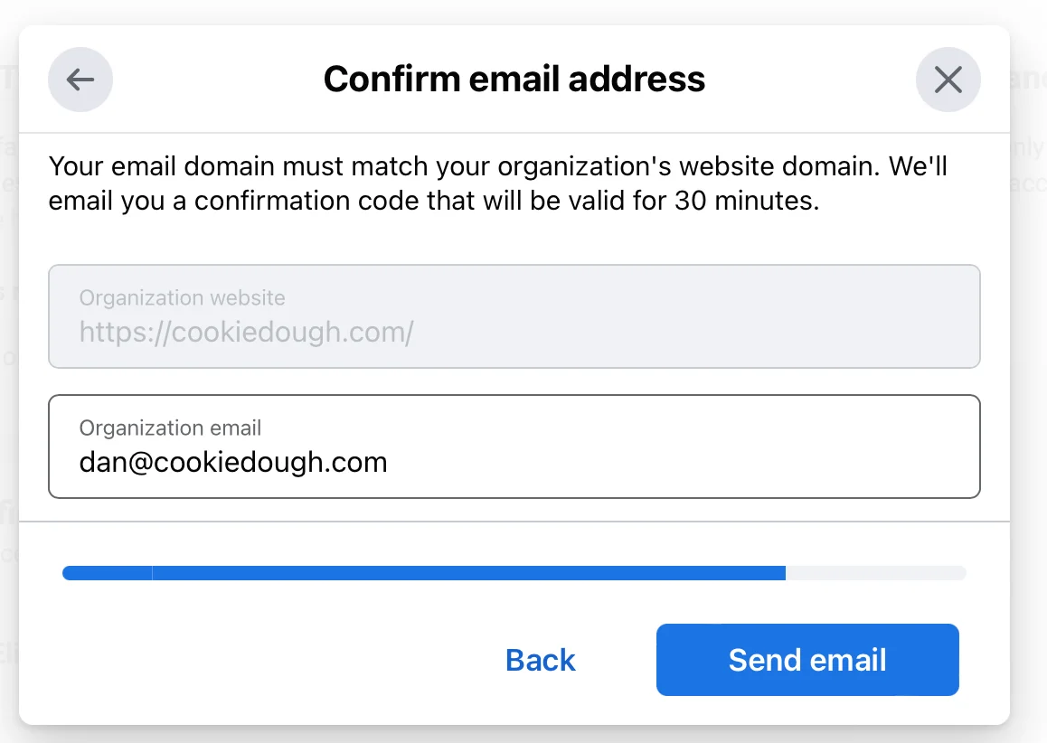 confirmar email business manager verificacion
