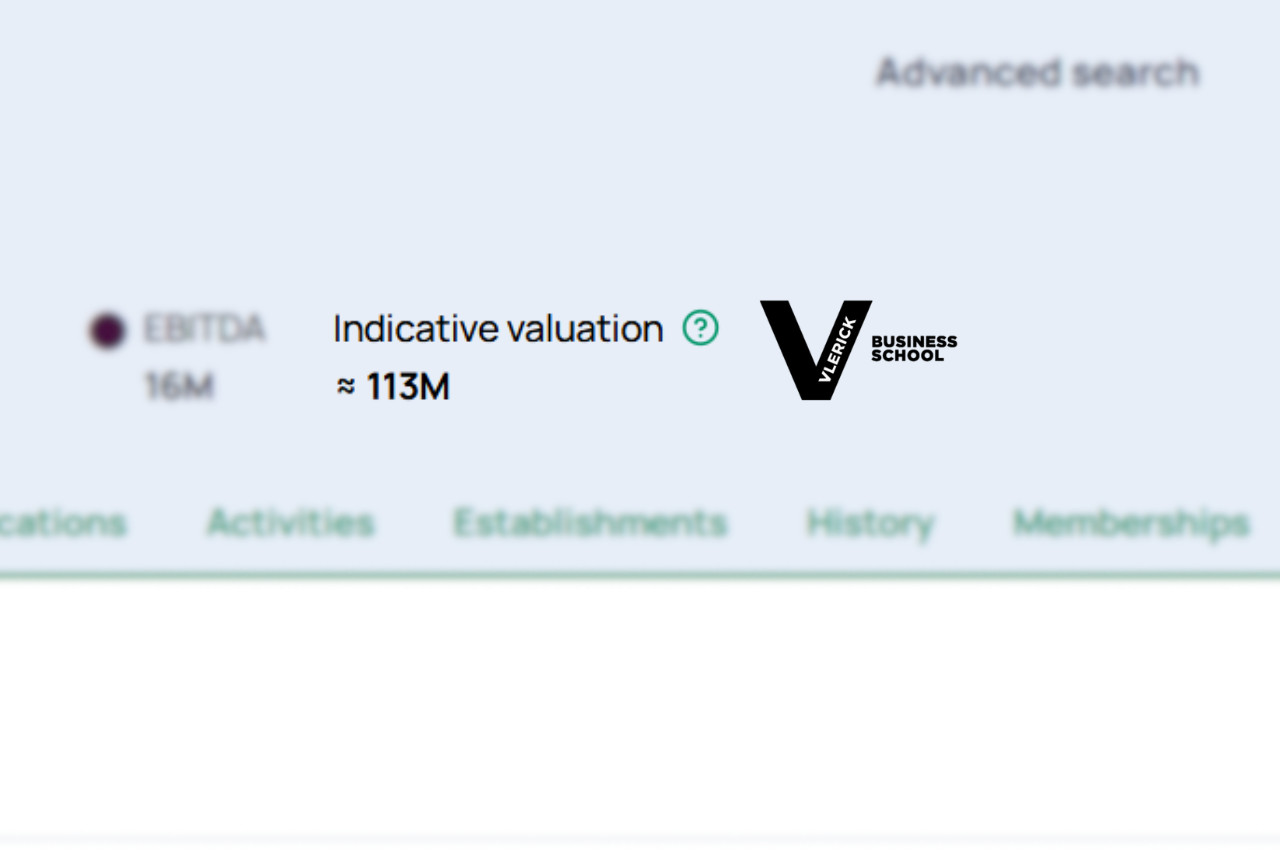 Construire la fonctionnalité : Valorisation indicative, avec Vlerick
