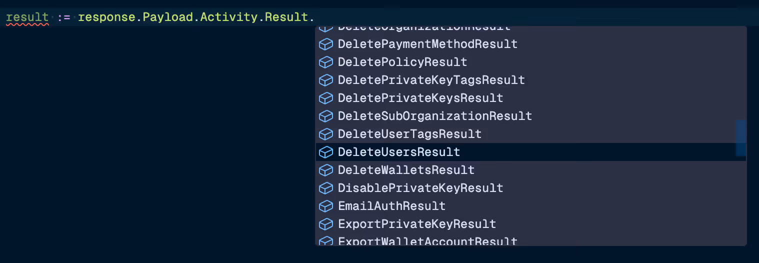 Polymorphic result