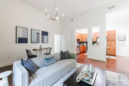 Living room to view of kitchen