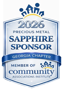 2026 Precious Metal Sapphire Sponsor Badge. Georgia Chapter of Community Associations Institute.