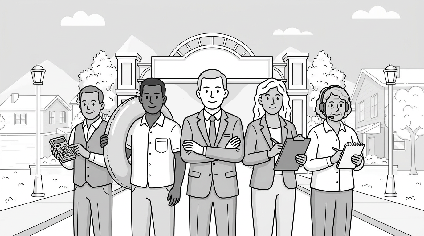 Team of management professionals illustration.
