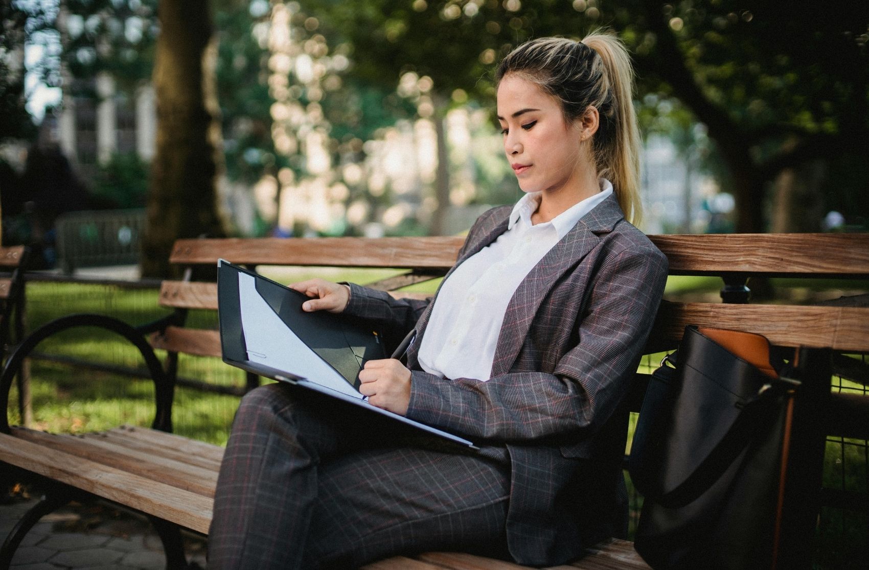 Businesswoman Reading Documents
