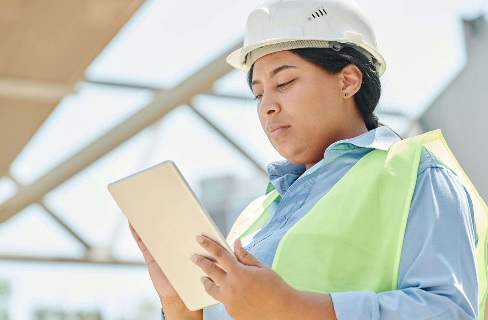 An Engineer Using a Digital Tablet
