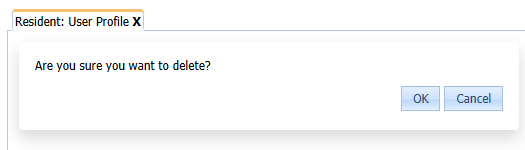 Delete a phone number section of the user account. The text "Are you sure you want to delete?" with the options "Ok" and "Cancel".
