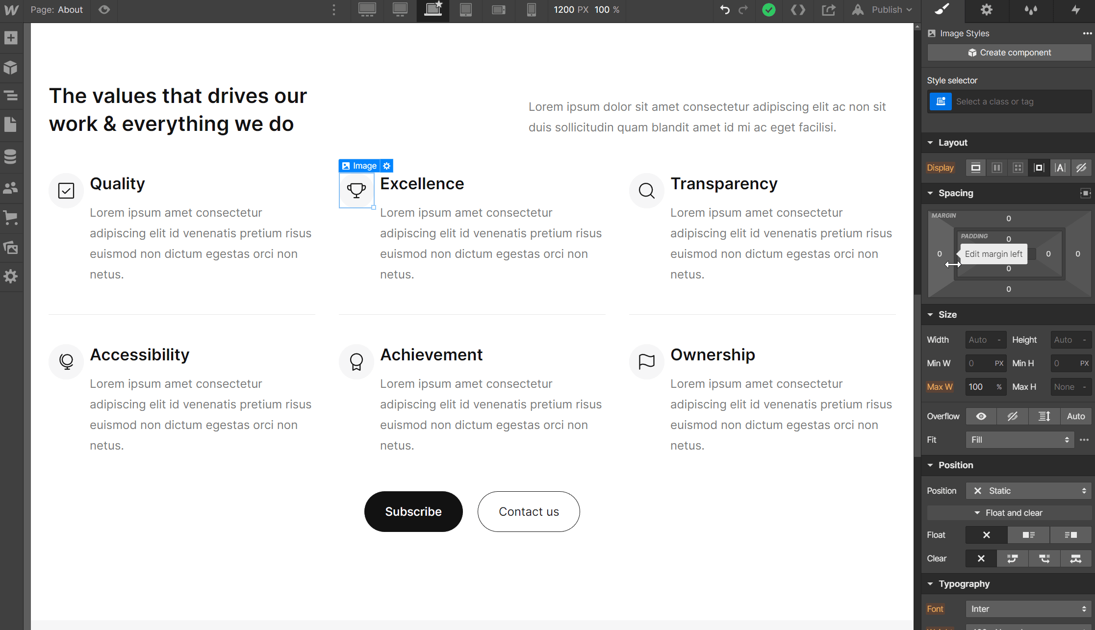 Icons And Graphics - Writing X Webflow Template