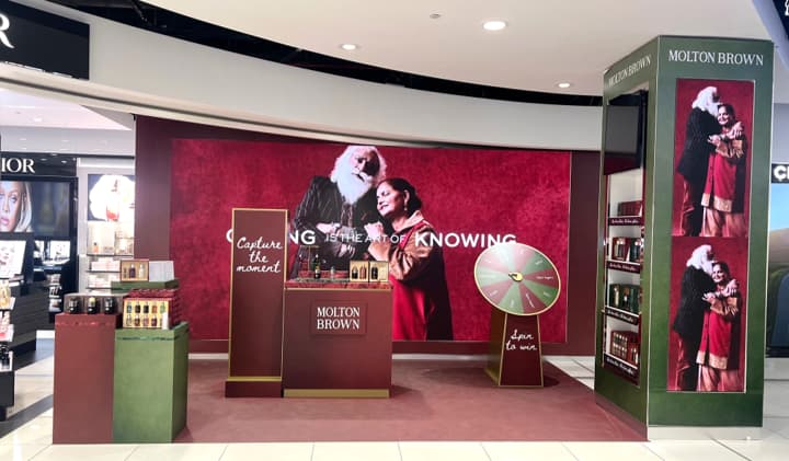 Molton Brown creates Christmas gifting activation at London Gatwick