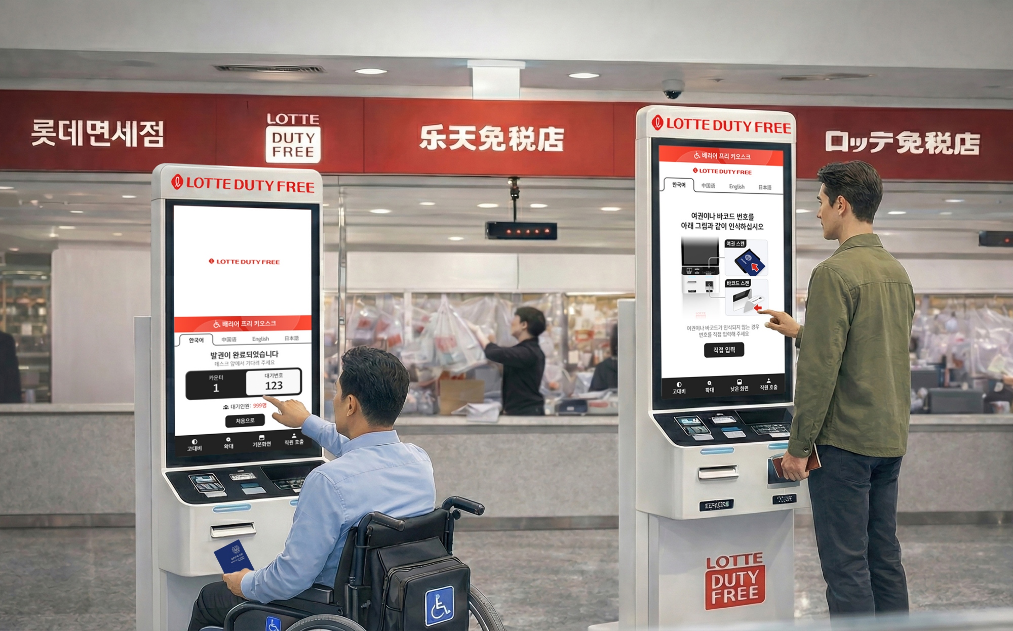 Enhancing accessibility: Lotte Duty Free introduces barrier-free kiosks at airport duty-free pickup counters
