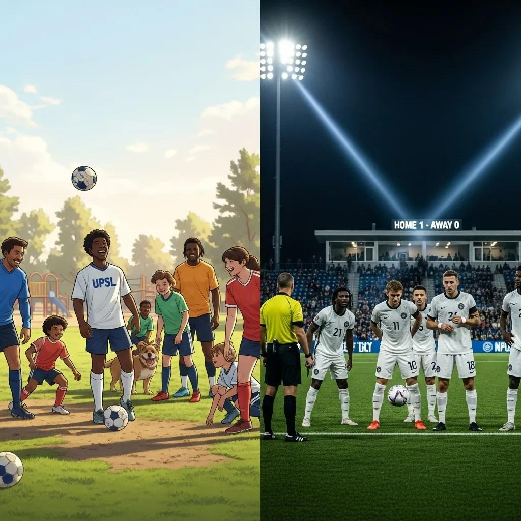 Comparison of UPSL and NPSL soccer teams showcasing different league styles