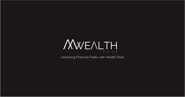 Wealth Peak logo with the tagline Unlocking Financial Peaks with Wealth Peak on black background.
