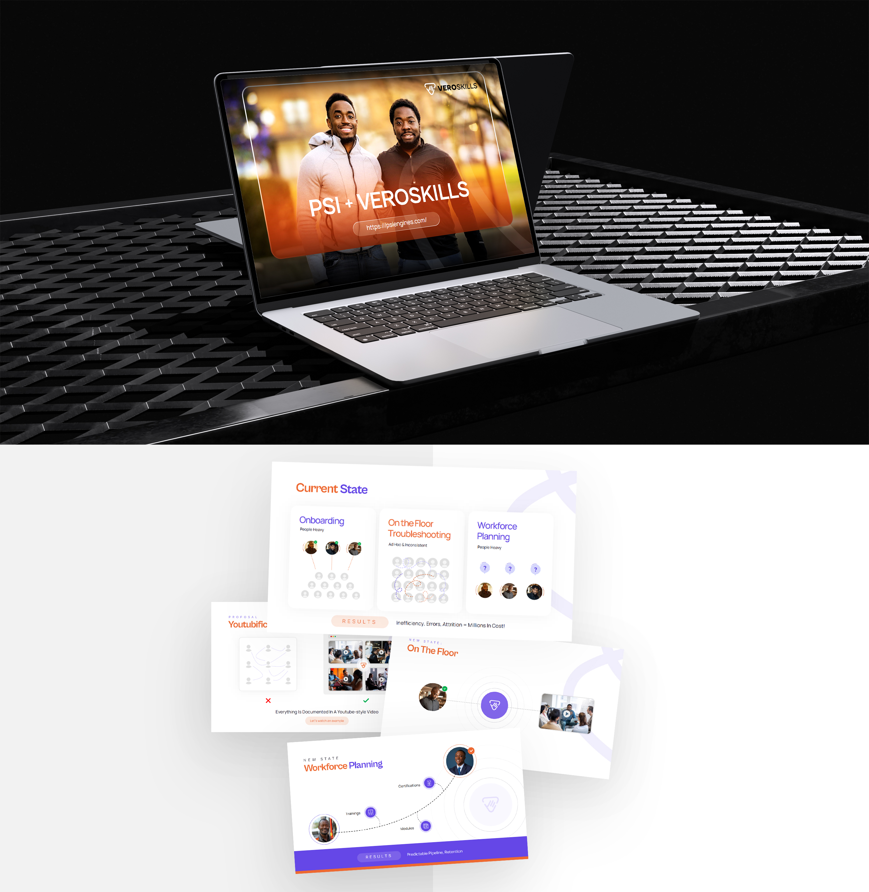 Workforce planning presentation deck showcasing team onboarding, collaboration workflows, and resource planning.