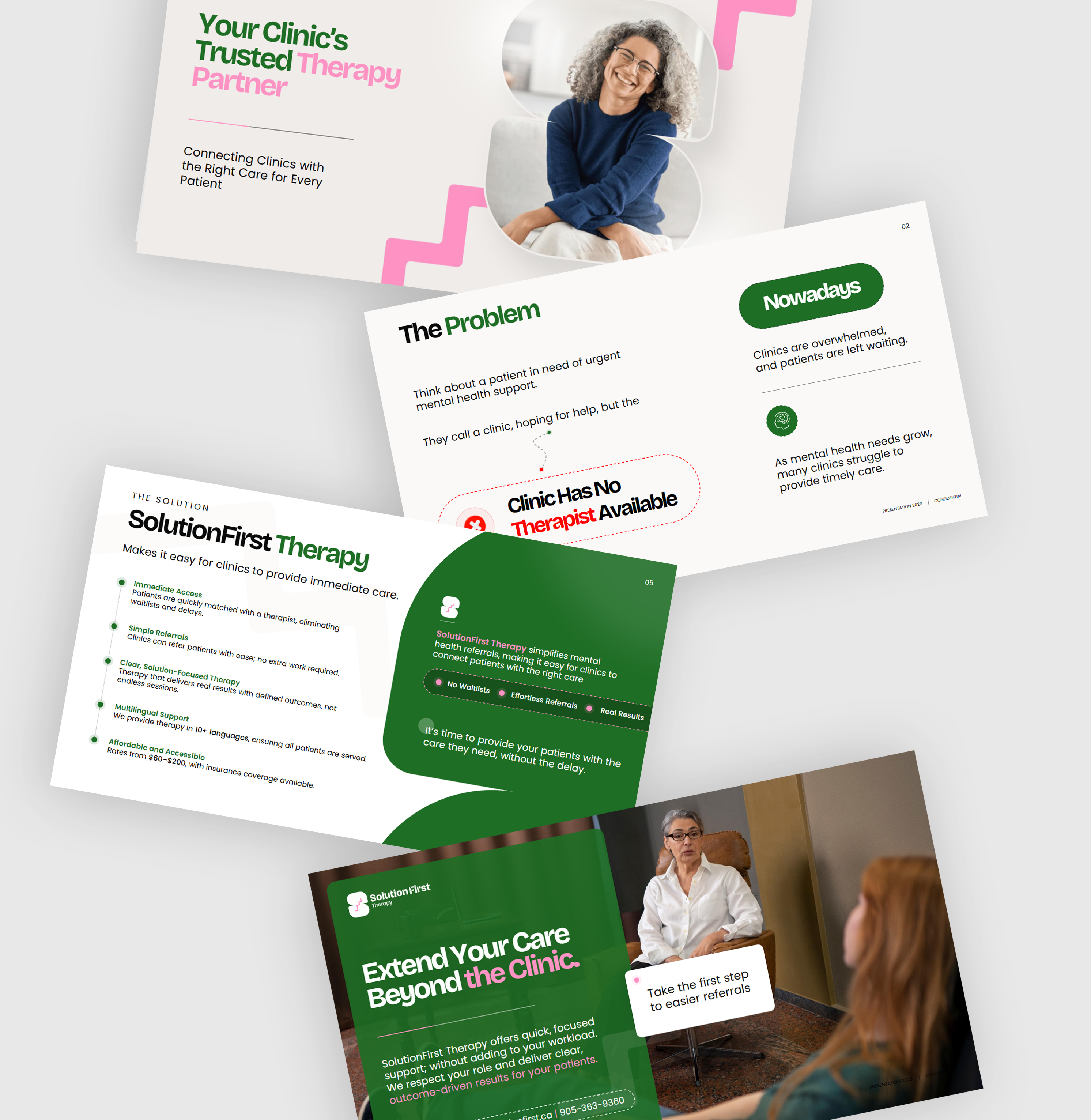 Professional healthcare presentation featuring therapy solutions, patient care workflows, and clinical support.