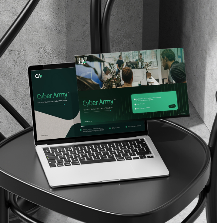 Cybersecurity pitch deck showcasing threat intelligence platform and investor presentation design