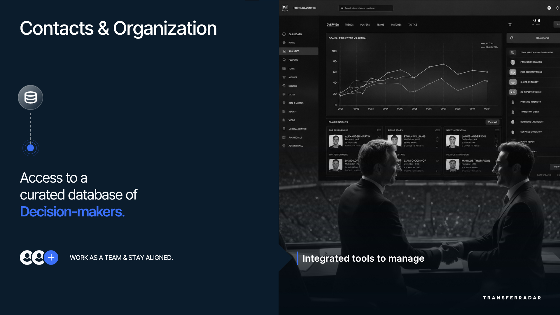 Fintech pitch deck showcasing data analytics, collaboration tools, and investor presentation design services 