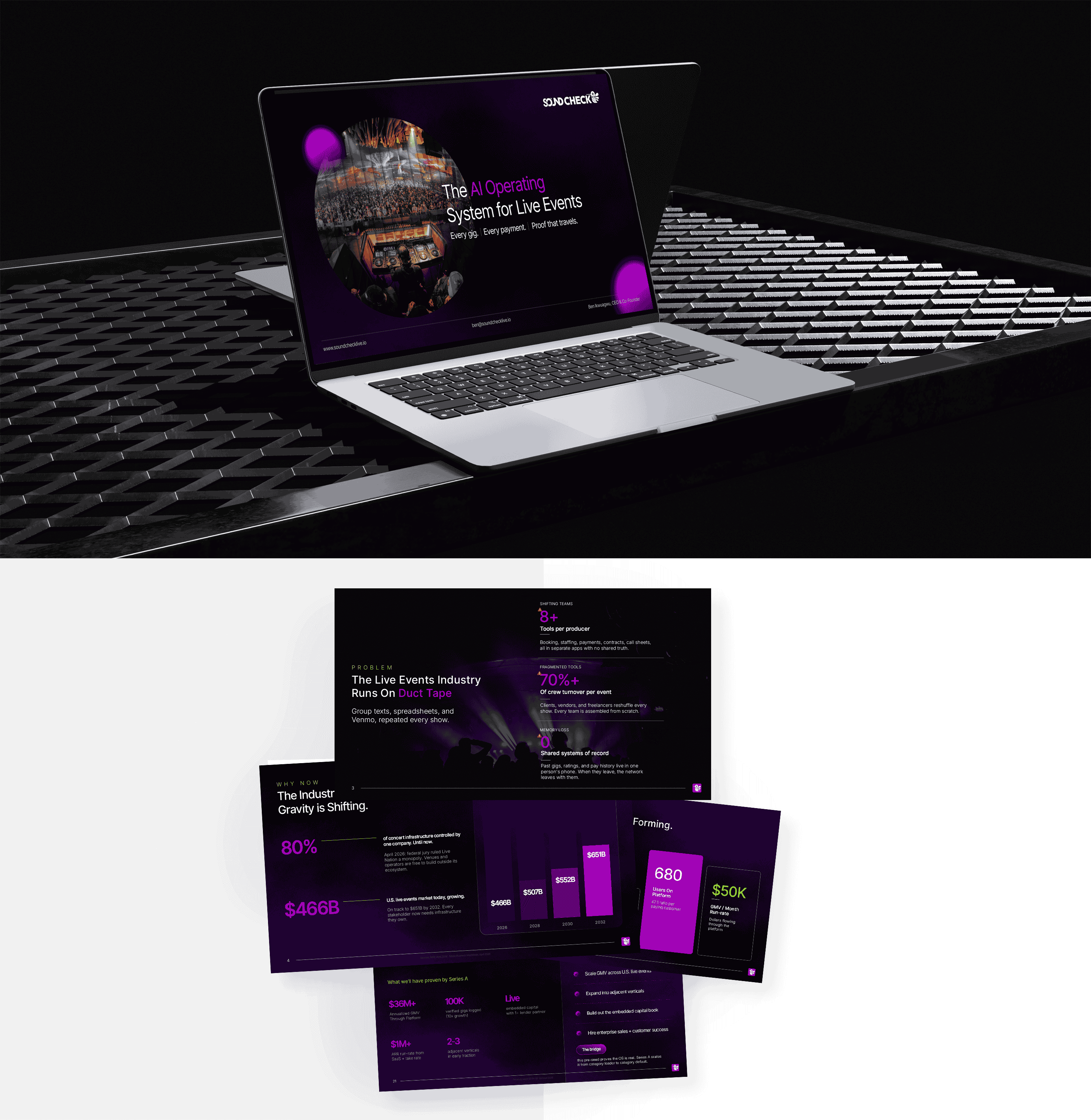 Digital advertising pitch deck showcasing newsletter marketing performance, audience reach, and growth metrics. 