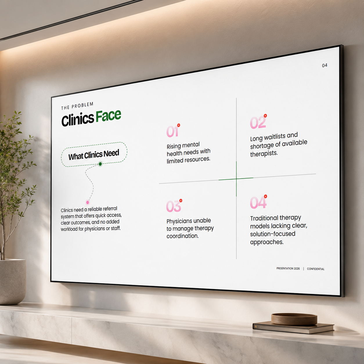 Healthcare pitch deck showcasing business model, revenue streams, and investor presentation design 