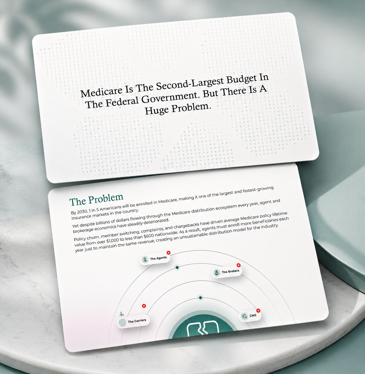 Healthcare pitch deck showcasing business model, revenue streams, and investor presentation design 