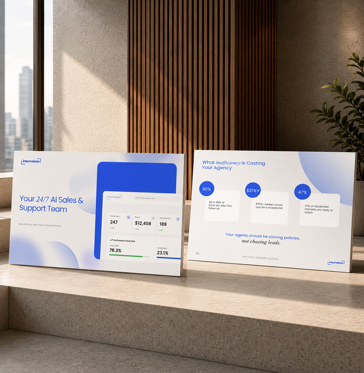 SaaS pitch deck slides highlighting AI sales metrics, business performance, and growth opportunities