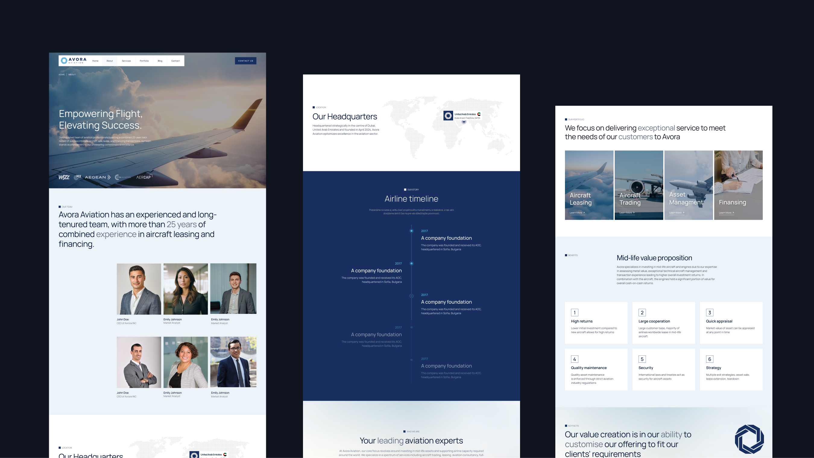 Webflow website for Aviation company with CMS