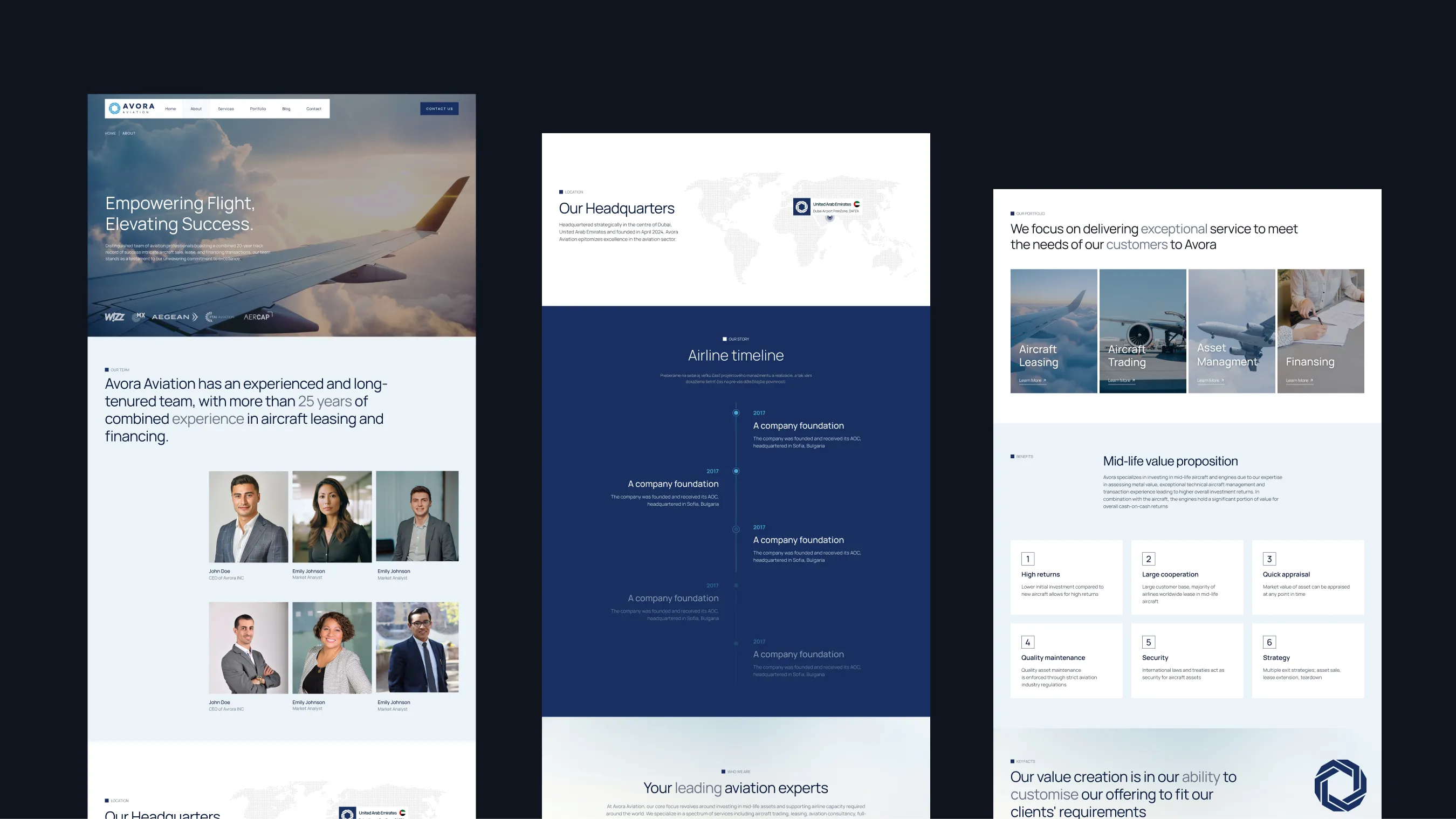 Webflow website for Aircraft company with CMS