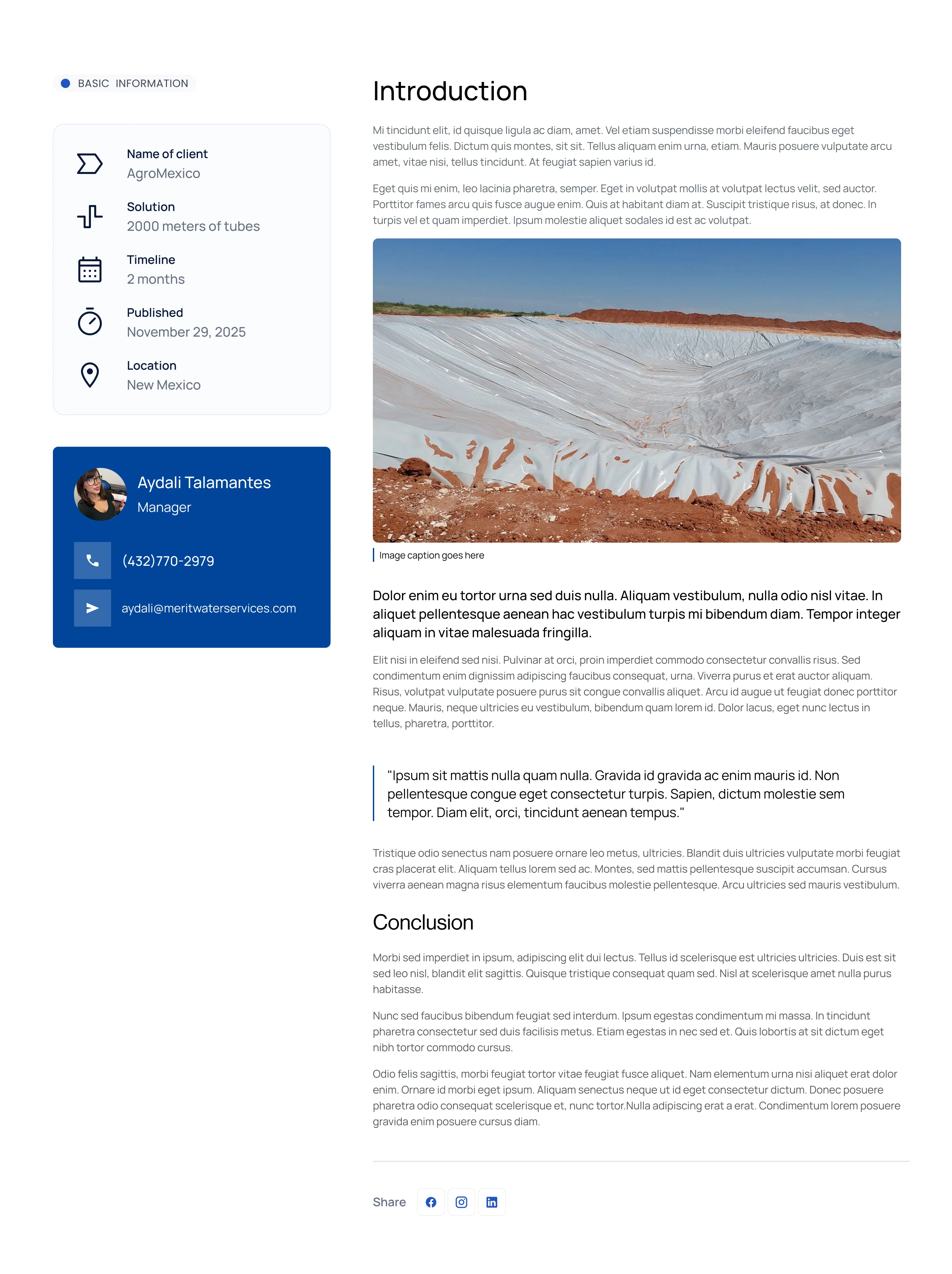 Website Redesign for Water Management System Company | Webflow CMS Portfolio page