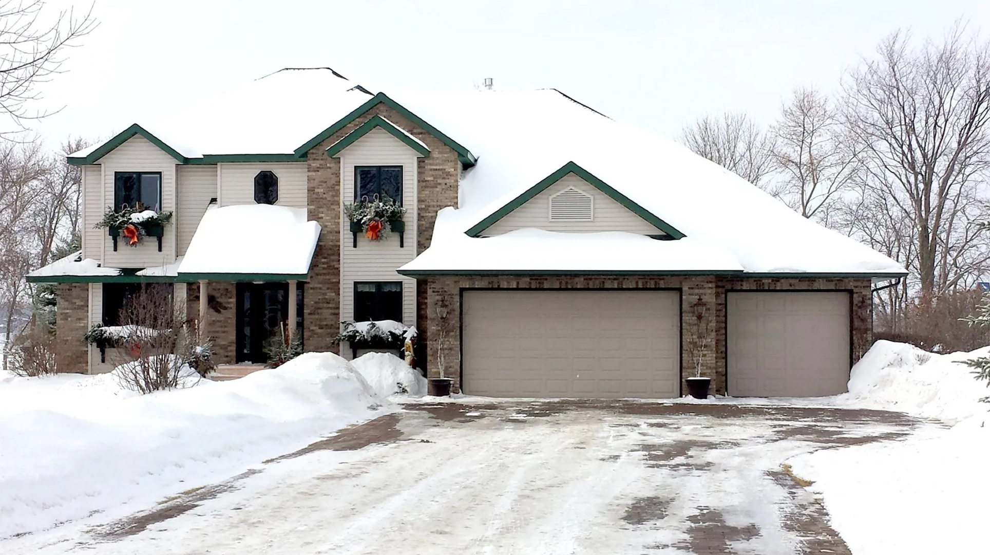 two stall garage doors before