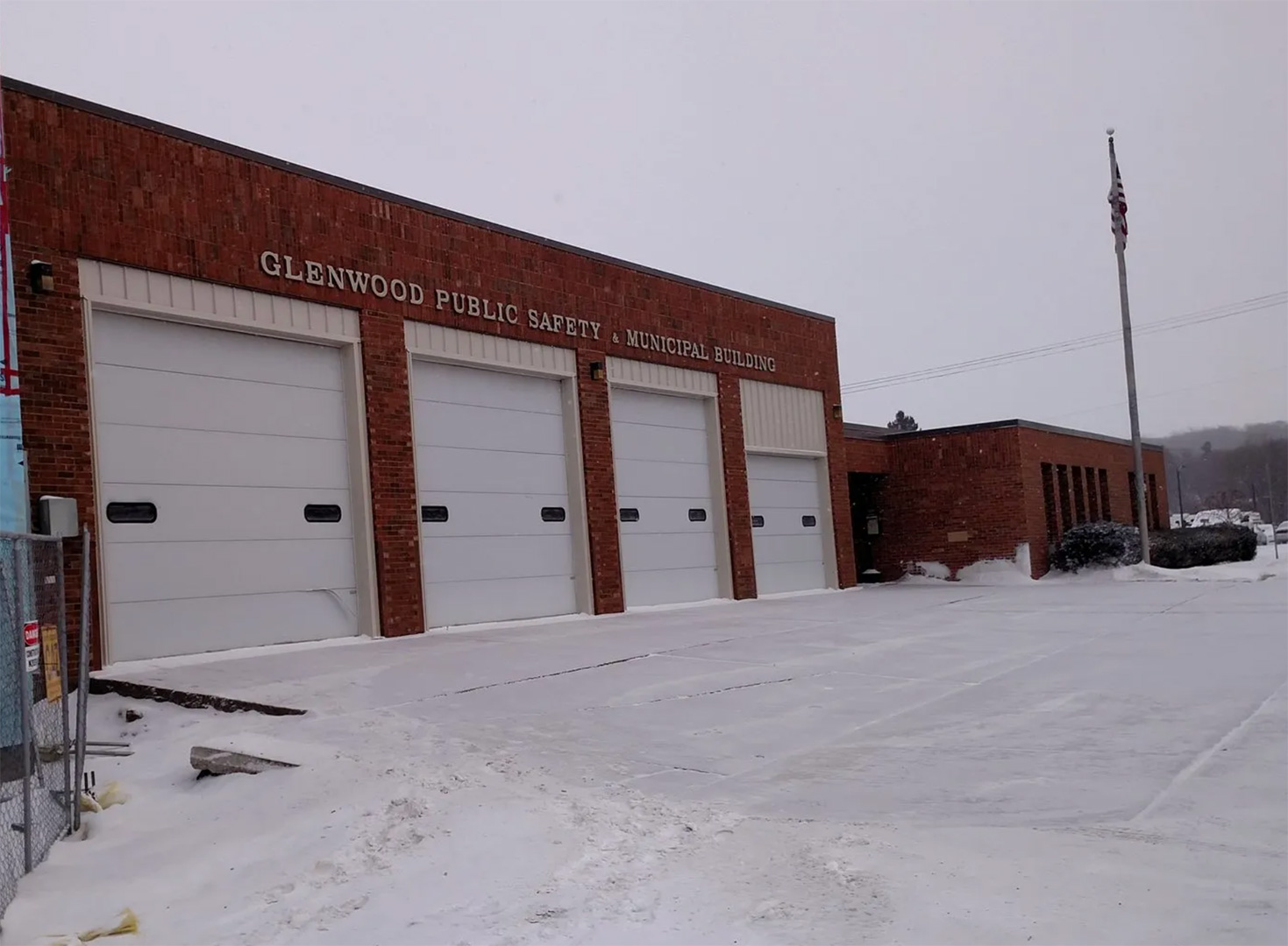 Glenwood Fire Department garage doors before