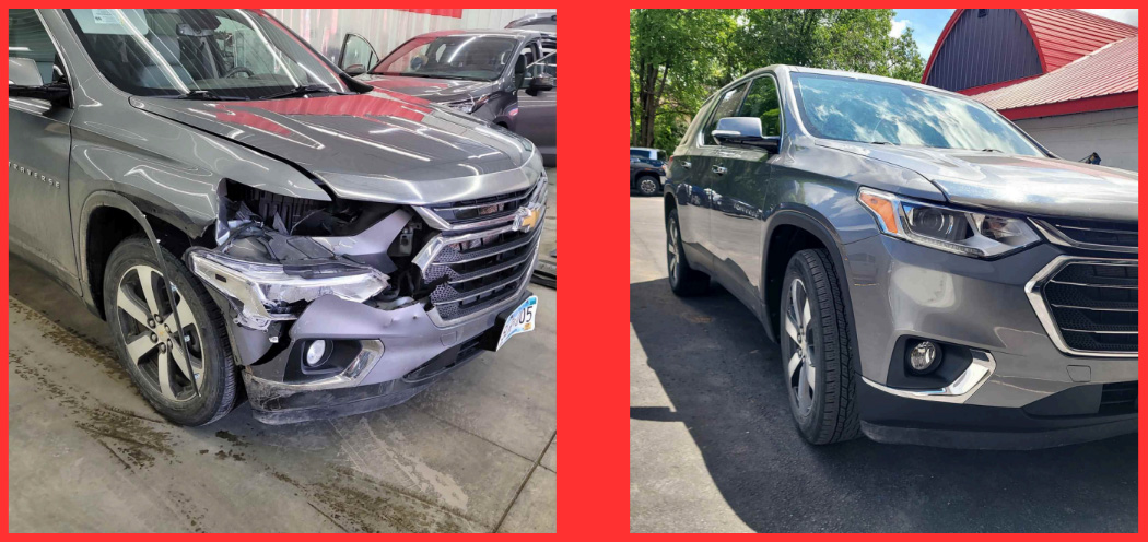 Northside before/after SUV repair