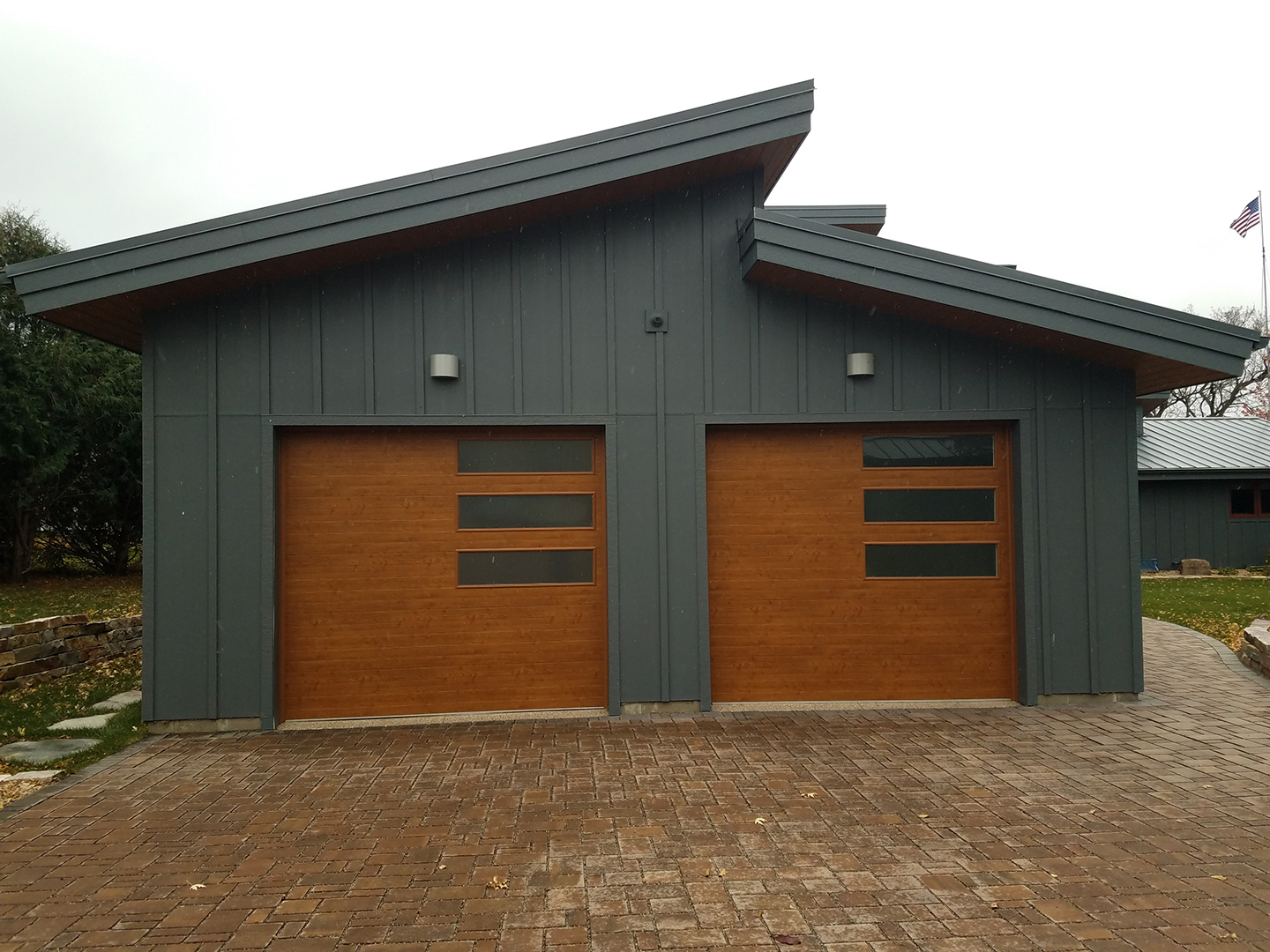 Viking Garage wooden garage doors with modern windows