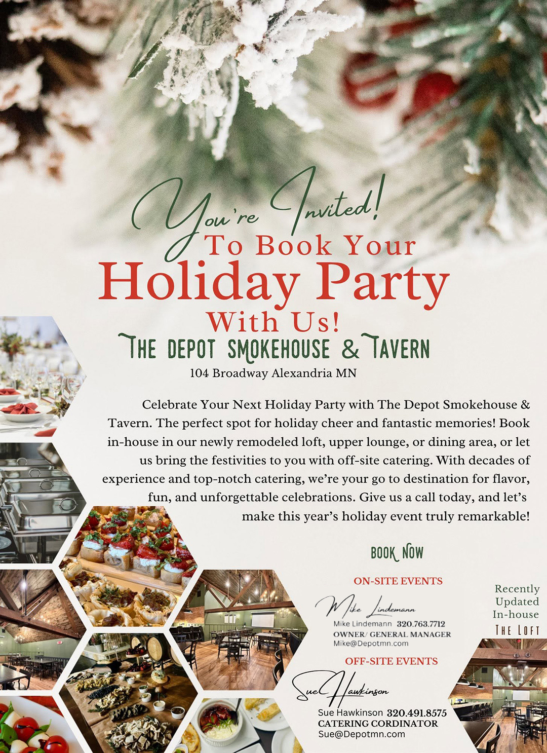 The Depot Holiday Parties Flyer