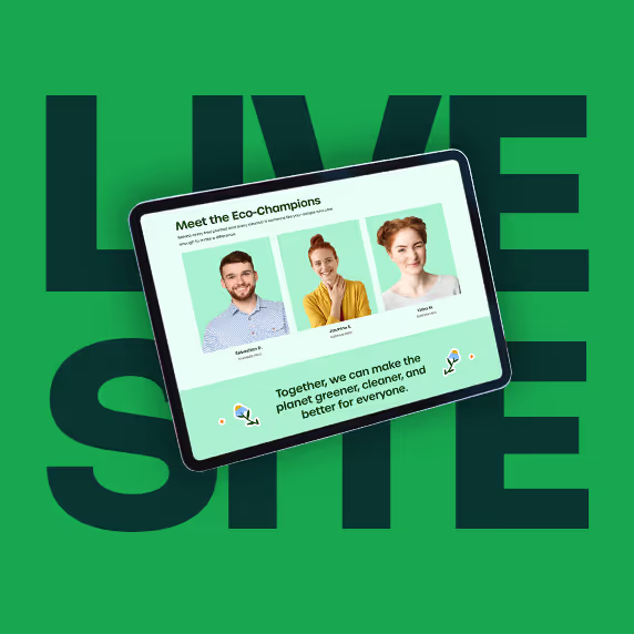 An image showcasing a laptop with active website designs on display.