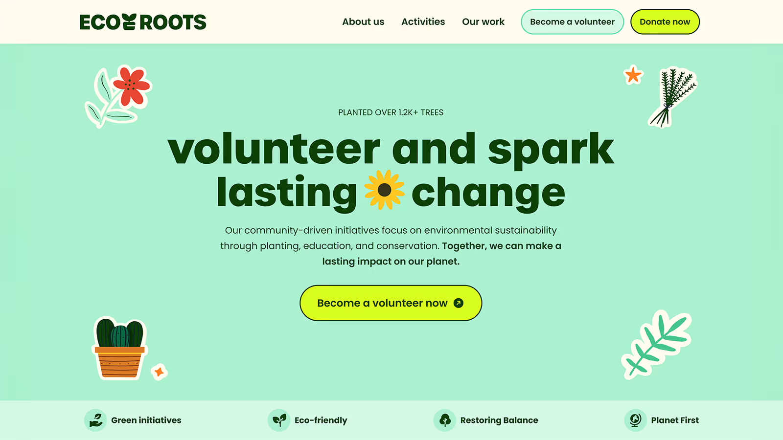 An image of Ecoroots, a nonprofit organization dedicated to volunteering, tree planting, and cleanup drives.
