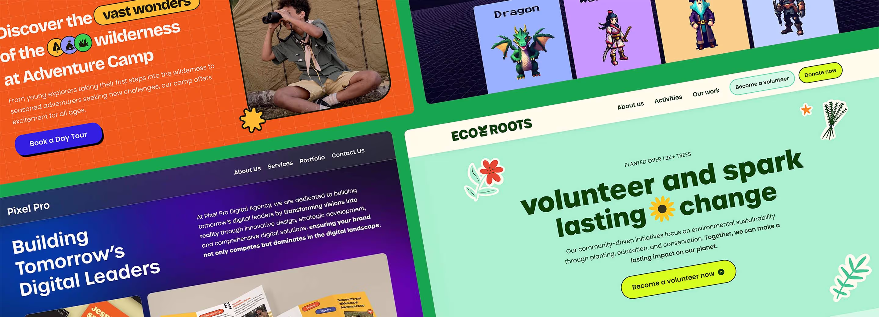 A banner with a curated collection of John Andrey Galingan web design projects