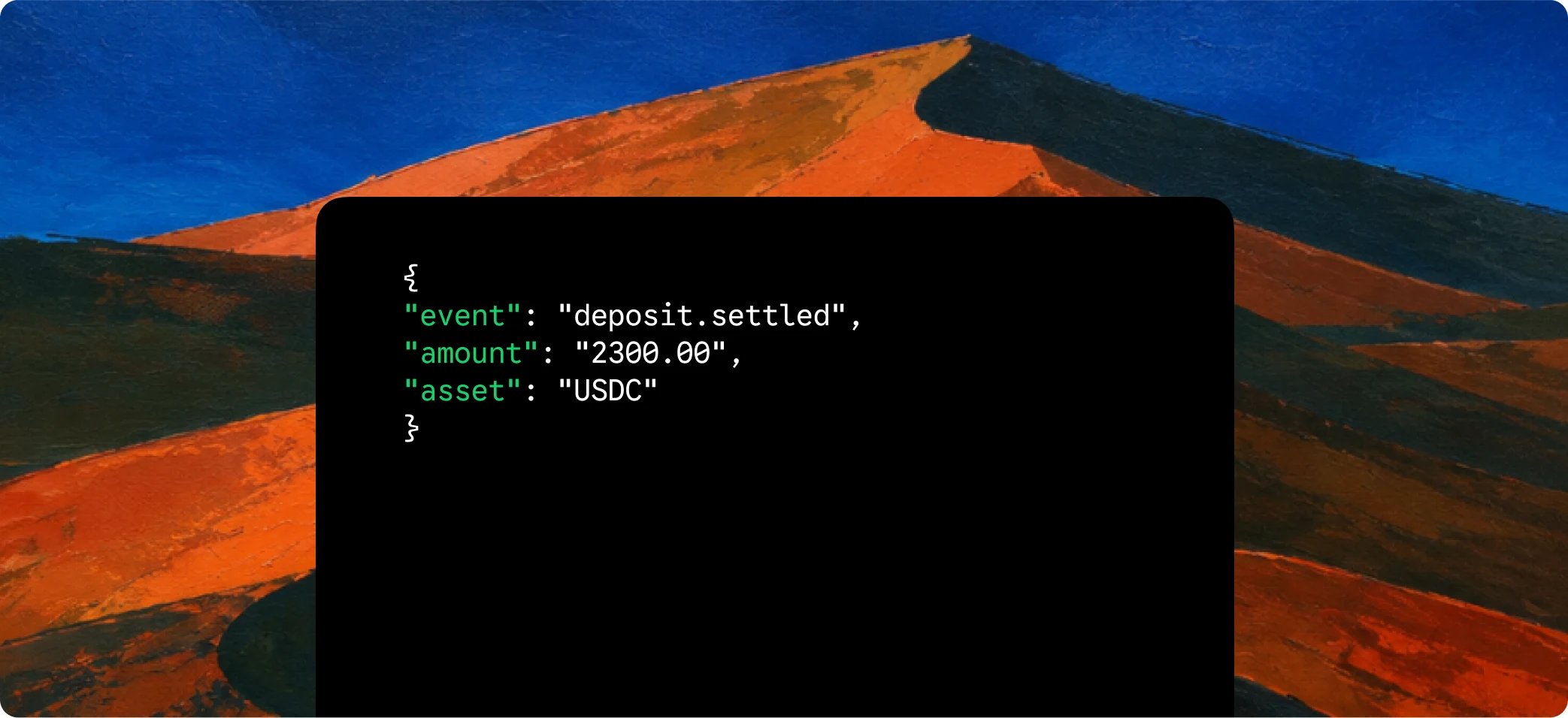 AI payments API with a settled USDC deposit