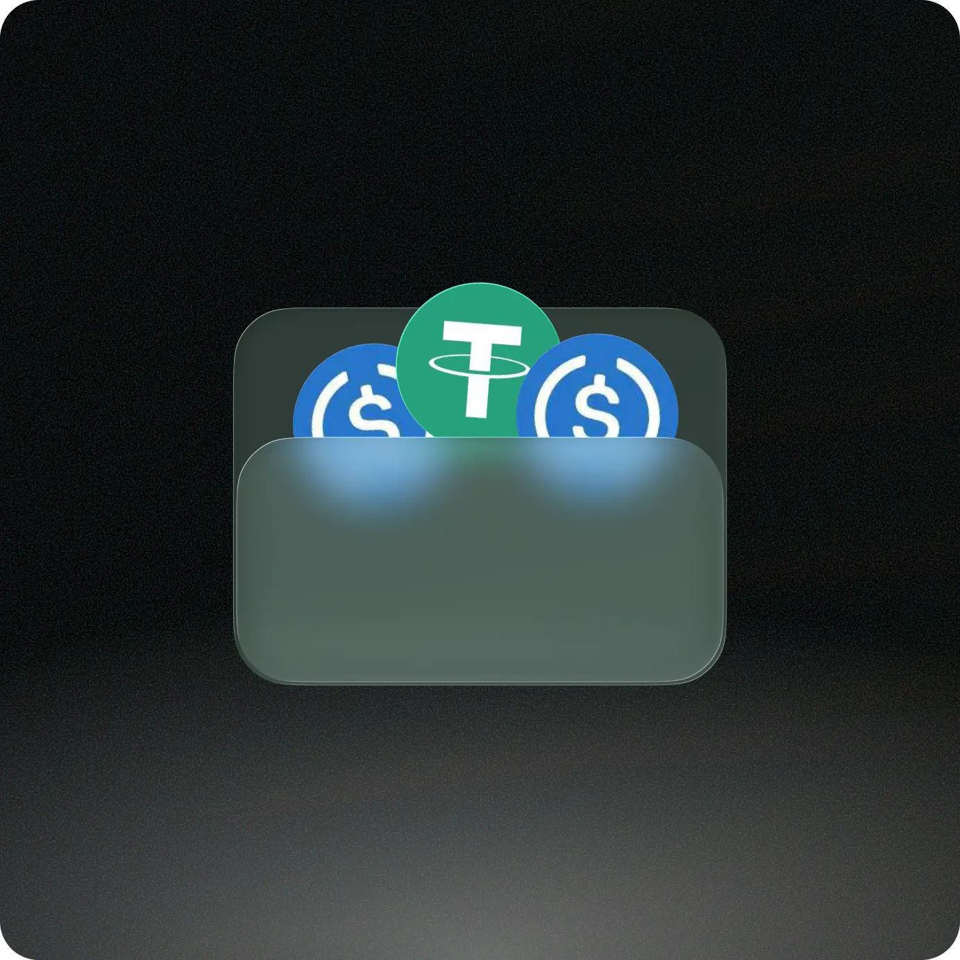 USDT and USDC stablecoin wallet illustration